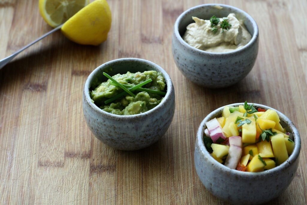 Hummus infused salads.